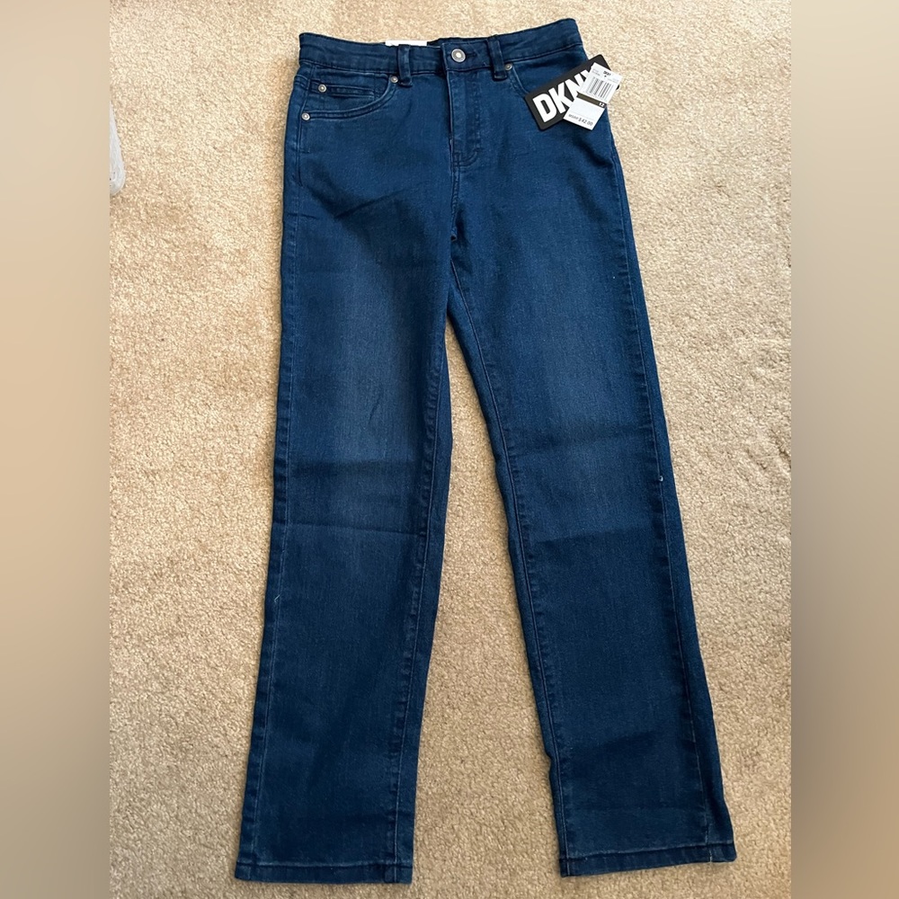 DKNY Boys Jeans Size 12 Slim Dark indigo blue wash Denim NWT. Brand new
